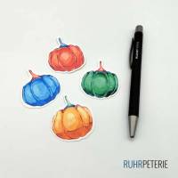 20 Halloween Sticker | Ausgestanzte Form | Aquarell Zeichnungen | Süße Geister Kürbis Hexenhüte Bild 6