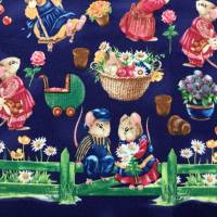 Baumwollstoff Romantic Harvest, spielende Mäuse, 50 cm lang und 145 cm breit, ca. 160g/qm Bild 2