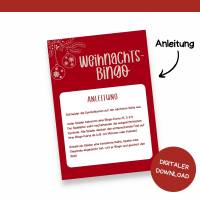 Bingo für Weihnachten Druckvorlage - Weihnachtsbingo zum Selberdrucken - Bingo für Kinder - Digitaler Download Bild 3