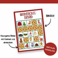 Bingo für Weihnachten Druckvorlage - Weihnachtsbingo zum Selberdrucken - Bingo für Kinder - Digitaler Download Bild 6