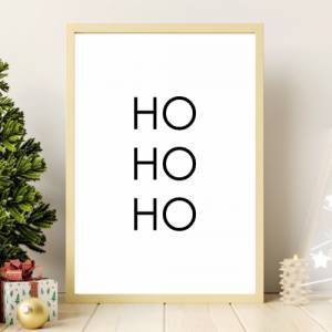 Poster HO HO HO | Weihnachtslied | Weihnachtsgeschenk | Merry Christmas | Frohe Weihnachten | Geschenk Familie | xmas | Bild 1