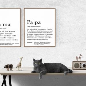 Poster Set MAMA & PAPA | Danke | Vatertag | Muttertag | Geschenk | Definition | Vorfreude | Geburtstag | Kunstdruck | El Bild 2