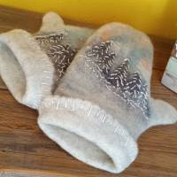 Damen Filzhandschuhe handgefilzt & bestickt Bild 4