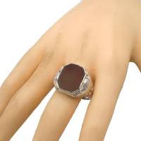 835 Silber Ring mit rotem Karneol aus den 40er Jahren RG 71 Bild 4