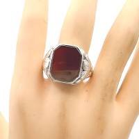 835 Silber Ring mit rotem Karneol aus den 40er Jahren RG 71 Bild 5
