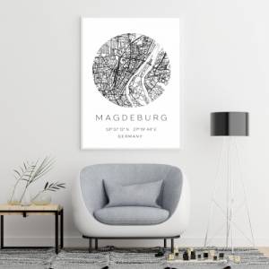 Poster MAGDEBURG STADTPLAN mit Koordinaten | Heimatstadt | Stadtposter | Personalisiert | Map | Karte Geschenk | Kunstdr Bild 4