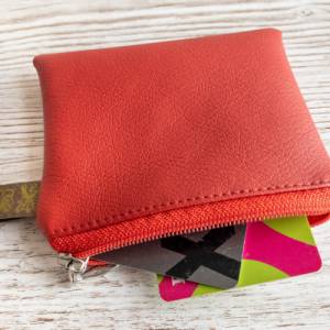 Mini-Portemonnaie aus Kunstleder / Schlüsselanhänger Tasche / Geldbörse mit Reißverschluss / Münzbörse / Marpoh Bild 6