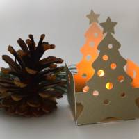 Plotterdatei Weihnachtsbaum Tannenbaum Körbchen Teelicht Lichterhaus Bild 2