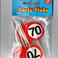 Party Picks Party Spieße Happenspieße 12 St. Verkehrsschild Zahl 30 oder 70 Bild 3