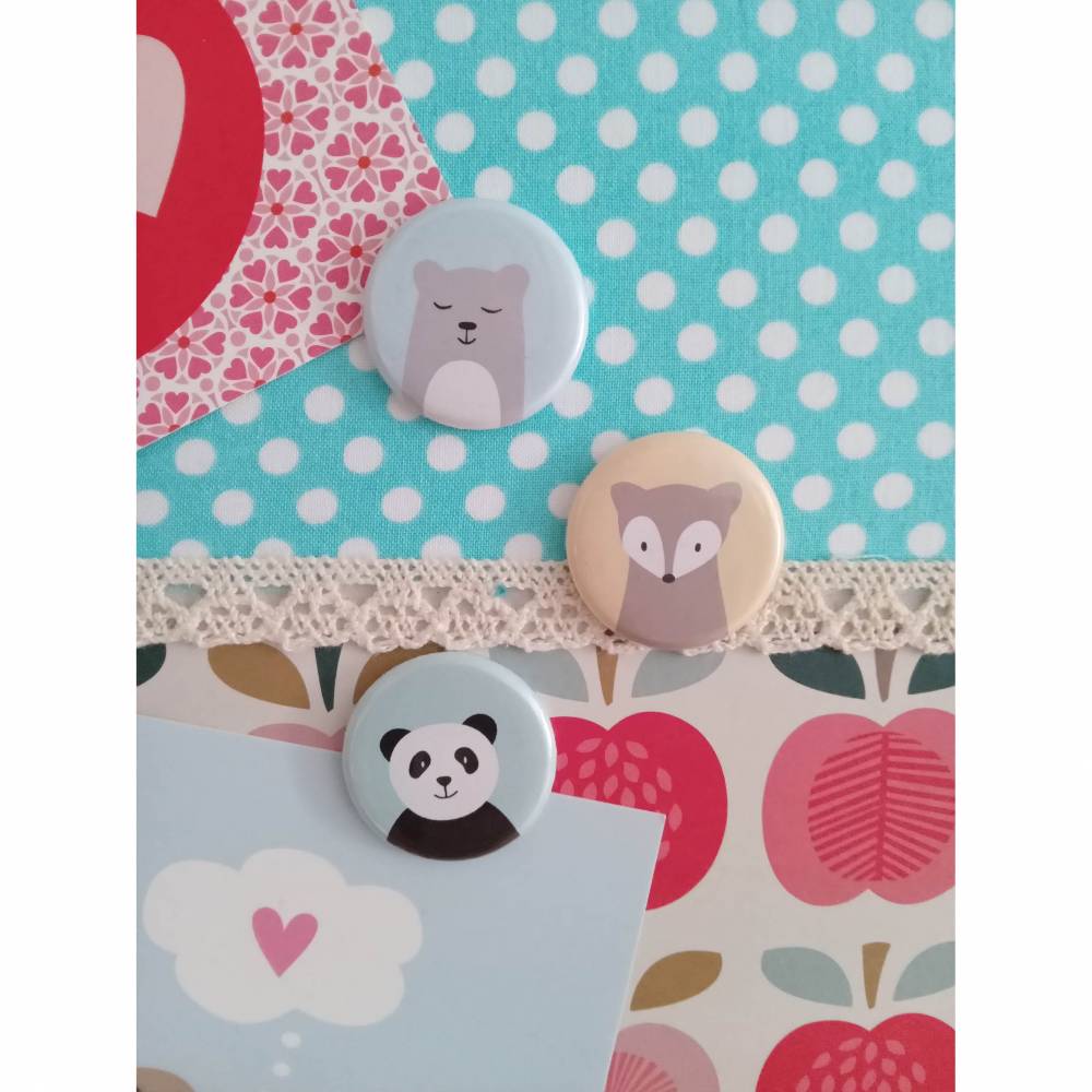 Magnete bärenstarke Freunde - , Magnet Pandabär , Bär Waschbär