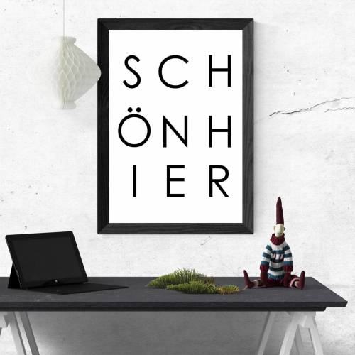 Poster SCHÖNHIER | Zuhause | Schön hier | Home | Geschenk | Umzug | Familie | Kunstdruck | Liebe | Einzugsgeschenk | Dig