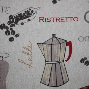 15,00 EUR/m Dekostoff Canvas Kaffee Kafeearten auf natur hellbeige Baumwollmix Bild 3