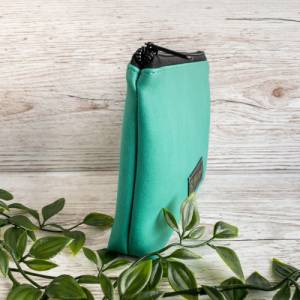 Kosmetiktasche klein aus Kunstleder / Make up tasche grün / Taschenorganizer mit Reißverschluss / Marpoh Bild 2