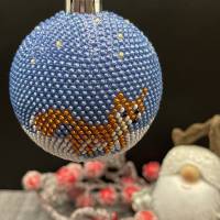 Weihnachtskugeln/Weihnachtsbaumschmuck /Christbaumschmuck gehäkelt mit Baumwollgarn und kleinen Glasperlen Bild 1