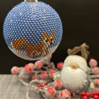 Weihnachtskugeln/Weihnachtsbaumschmuck /Christbaumschmuck gehäkelt mit Baumwollgarn und kleinen Glasperlen Bild 7