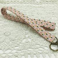 Schlüsselband lang Fächermuster  ,Schlüsselanhänger rosa, Bild 1