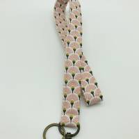 Schlüsselband lang Fächermuster  ,Schlüsselanhänger rosa, Bild 3