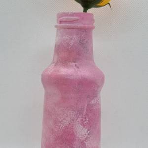 Kleine Vase in Rosa und Weiß, handbemalt Bild 1