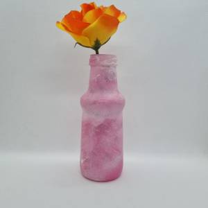 Kleine Vase in Rosa und Weiß, handbemalt Bild 4