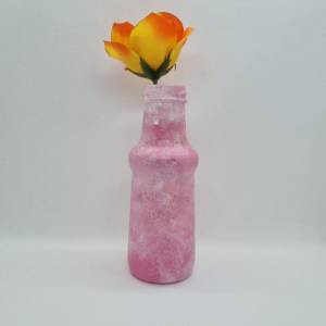 Kleine Vase in Rosa und Weiß, handbemalt Bild 5