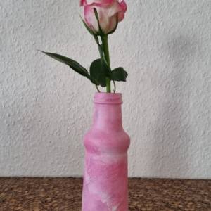 Kleine Vase in Rosa und Weiß, handbemalt Bild 6