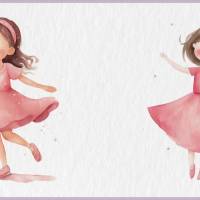 Kleine Pinke Prinzessin PNG Clipart Bundle - 10 Aquarell Bilder, Transparenter Hintergrund, Kinder Dekoration Bild 9