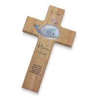 Taufkreuz / Kinderkreuz personalisiert "Wal 3" Wandkreuz aus Holz Bild 2