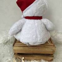 Kuscheltier Teddybär mit Weihnachtsmütze mit Namen + Sternen bestickt, personalisierte Geschenkidee Baby zu Weihnachte Bild 6