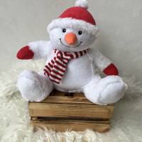 Kuscheltier Teddybär mit Weihnachtsmütze mit Namen + Sternen bestickt, personalisierte Geschenkidee Baby zu Weihnachte Bild 8