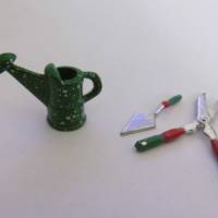Miniatur Garten Set Gießkanne und Werkzeug zum dekorieren oder zum Basteln für den Feengarten Bild 2