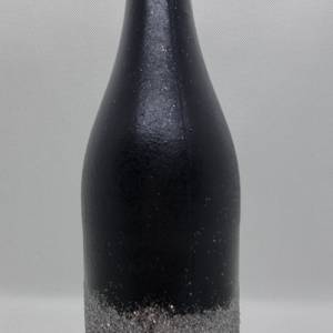 Dekorative Flasche in Schwarz und Silber, handbemalt Bild 4