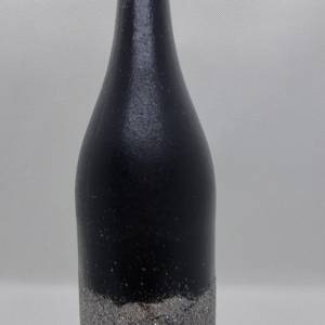 Dekorative Flasche in Schwarz und Silber, handbemalt Bild 5