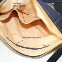 Damen Umhängetasche / Foldover Tasche / Umhängetasche schwarz / Tasche schwarz gold / schwarze Tasche Damen / Stofftasch Bild 5