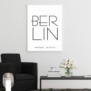 Poster BERLIN mit Koordinaten | Heimatstadt | Stadtposter | Personalisiert | Stadt Geschenk | Kunstdruck | Umzug Einzug Bild 2