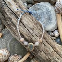 Armband „Pastel Leaf“ - Rocailles-Perlen-Armband mit Farbverlauf, Jade-Perlen und Glas-Blatt Bild 5