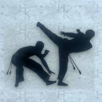 Bügelbild - Capoeira / 2 Kämpfer am Spielen - viele mögliche Farben Bild 1