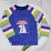 Gr. 98 Moomins | Langarmshirt | Mädchenshirt | Longsleeve | dunkellila | dunkelblau Bild 1