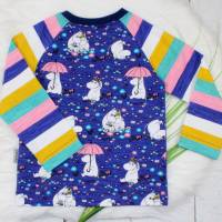 Gr. 98 Moomins | Langarmshirt | Mädchenshirt | Longsleeve | dunkellila | dunkelblau Bild 2