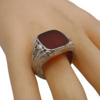 835 Silber Ring mit rotem Karneol aus den 40er Jahren RG 65 Bild 4