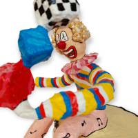 Moderne Skulptur Pop Art "Clown jongliert auf Trommel" Schreibtisch Dekoration Bild 6