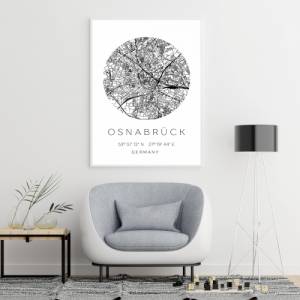 Poster OSNABRÜCK STADTPLAN mit Koordinaten | Heimatstadt | Stadtposter | Personalisiert | Map | Karte Geschenk | Kunstdr Bild 4