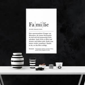 Poster FAMILIE | Danke | Family | Geschenk | Definition | Schwangerschaft | Geschwister | Geburtstag | Kunstdruck | Elte Bild 3