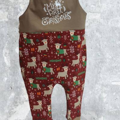 Weihnachtsstrampler - HO HO HO Größe 62