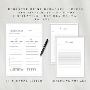Mein Journal als PDF Version in deutsch (A4 & A5) | 50 minimalistische Tagebuchseiten A4 | Zum ausdrucken oder digital a Bild 3