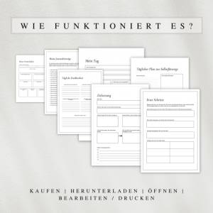Mein Journal als PDF Version in deutsch (A4 & A5) | 50 minimalistische Tagebuchseiten A4 | Zum ausdrucken oder digital a Bild 5
