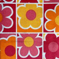Baumwolle - Retro Blumen - orange rot Bild 2
