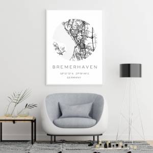 Poster BREMERHAVEN STADTPLAN mit Koordinaten | Heimatstadt | Stadtposter | Personalisiert | Map | Karte Geschenk | Kunst Bild 4