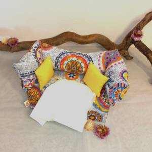 Frühlingshafter Baumwollüberzug für eine Taschentücherbox, Taschentüchersofa mit Manalas, Bild 1
