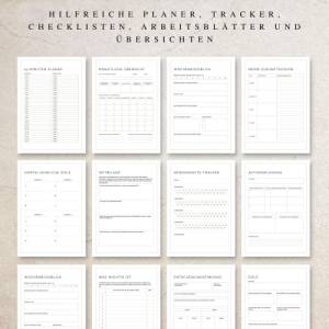 Produktivitätsplaner als Canva Version in Deutsch (A4) | Planer  zum ausdrucken oder digital nutzbar | 60 Seiten zum ind Bild 2