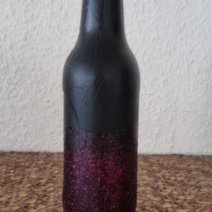 Kleine Vase in Schwarz und Pink, handbemalt Bild 9